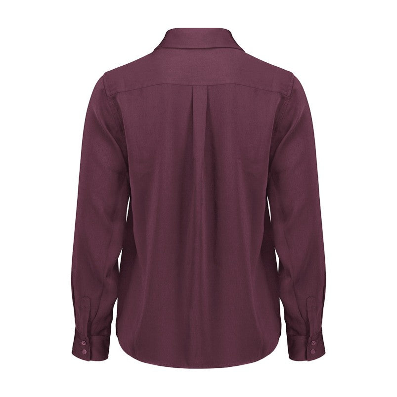 Biz Corporates Evelyn Womens Long Sleeve Shirt RU570LL in Wine, view 2