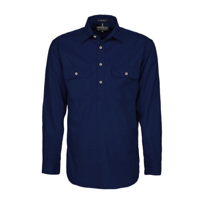 Pilbara Mens Closed Front Long Sleeve Shirt RM200CF