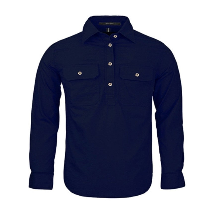Pilbara Kids Closed Front Long Sleeve Shirt RM400CF