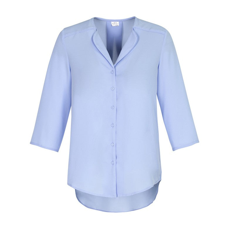Biz Lily Womens Longline Blouse S015LT in Ice Blue