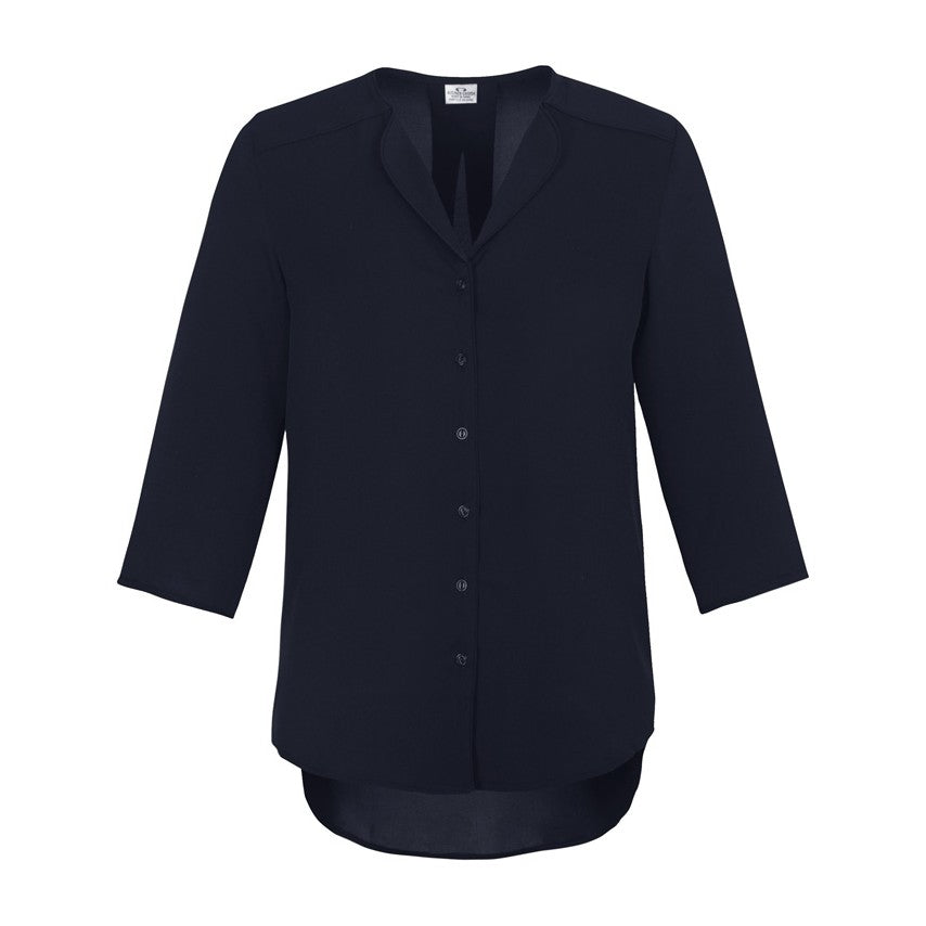 Biz Lily Womens Longline Blouse S015LT in Ink