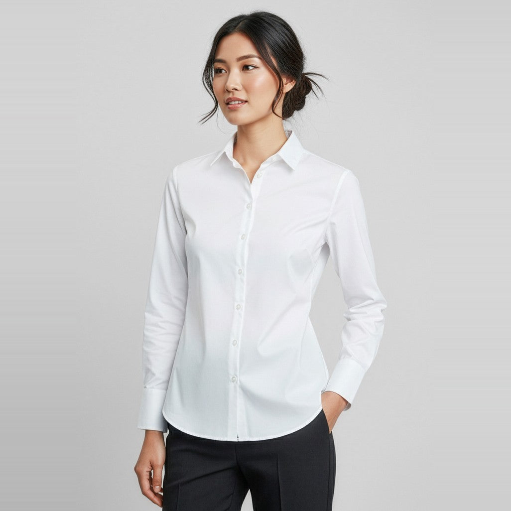 Biz Camden Womens Long Sleeve Shirt S016LL, worn by model