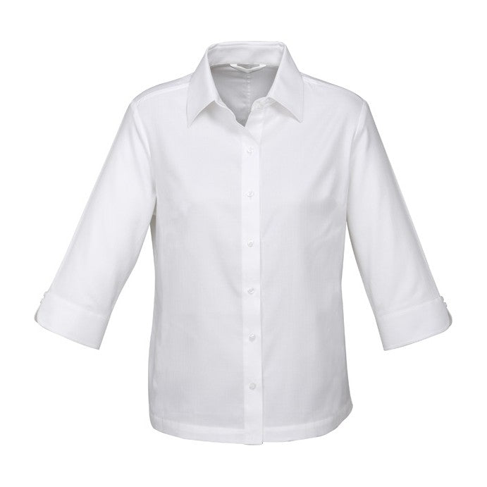 Biz Luxe Womens 3/4 Sleeve Shirt S10221, worn by model
