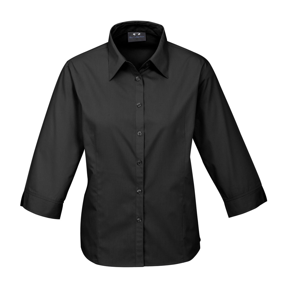 Biz Base Womens 3/4 Sleeve Shirt S10521 in Black