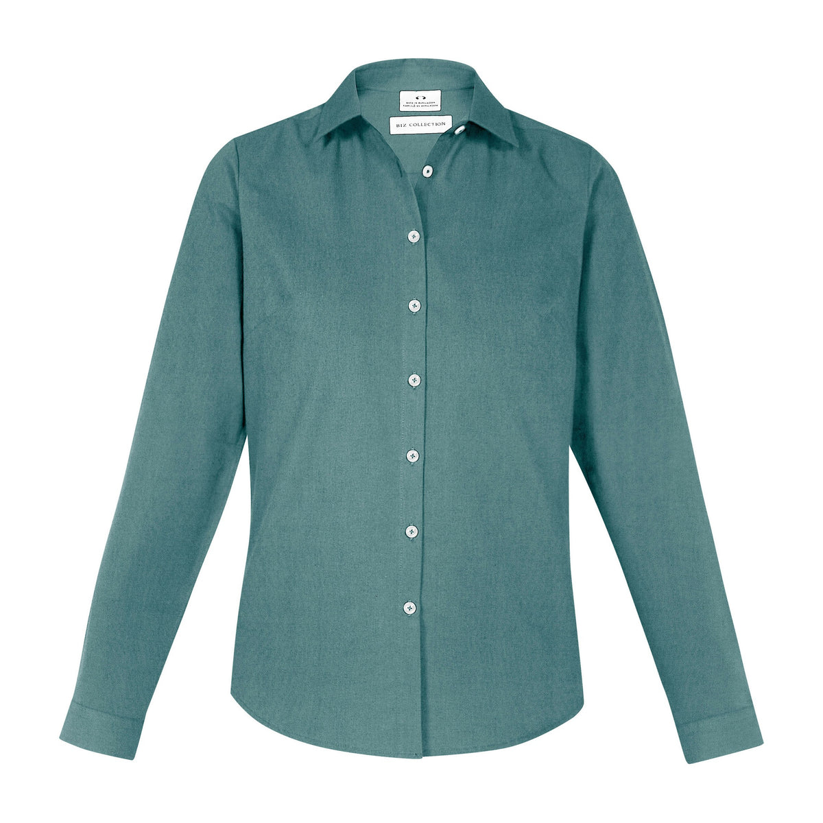Biz Memphis Womens Long Sleeve Shirt S127LL in Jasper Green