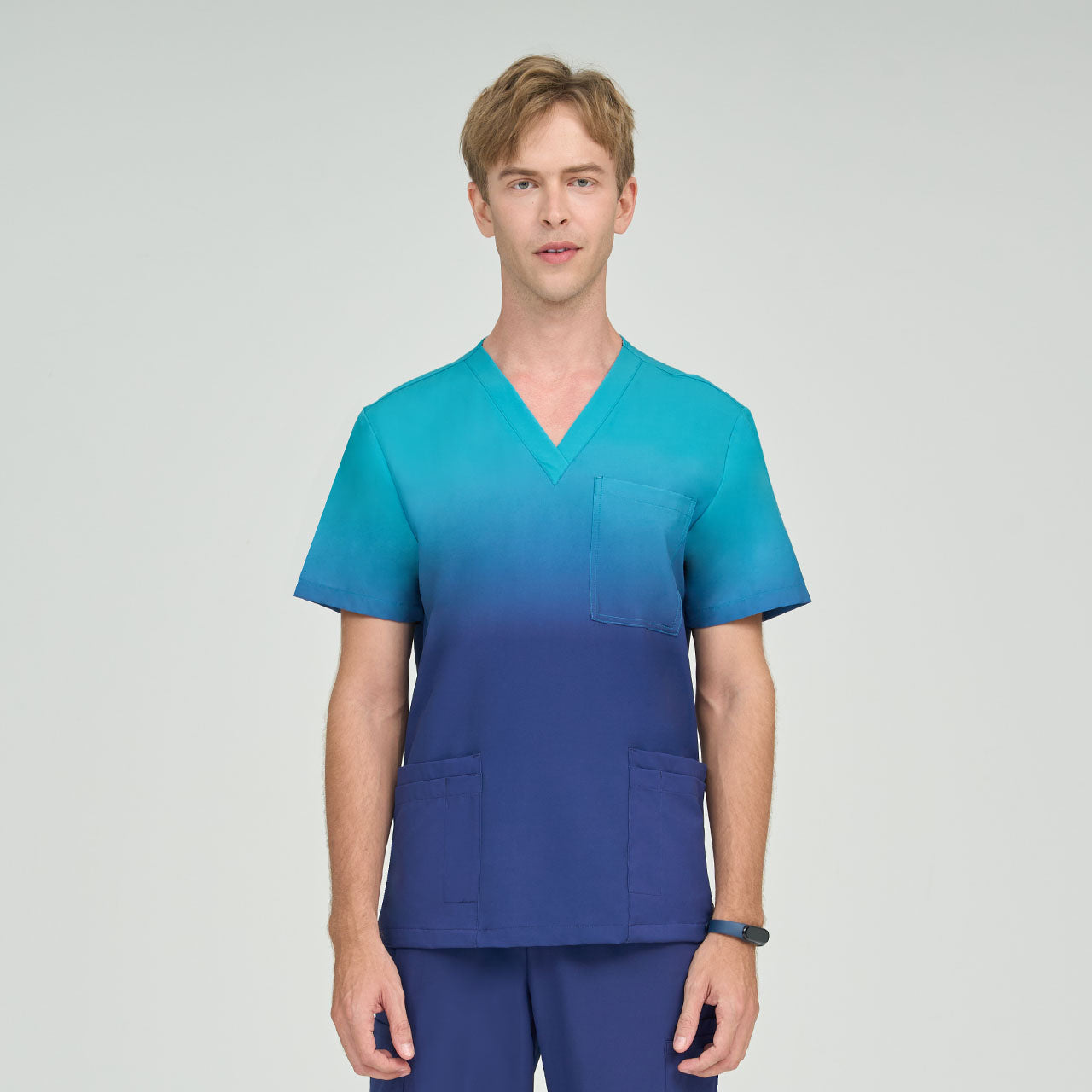 Scrubness Sea Blue Ombre Inclusive Scrub Top SN0044