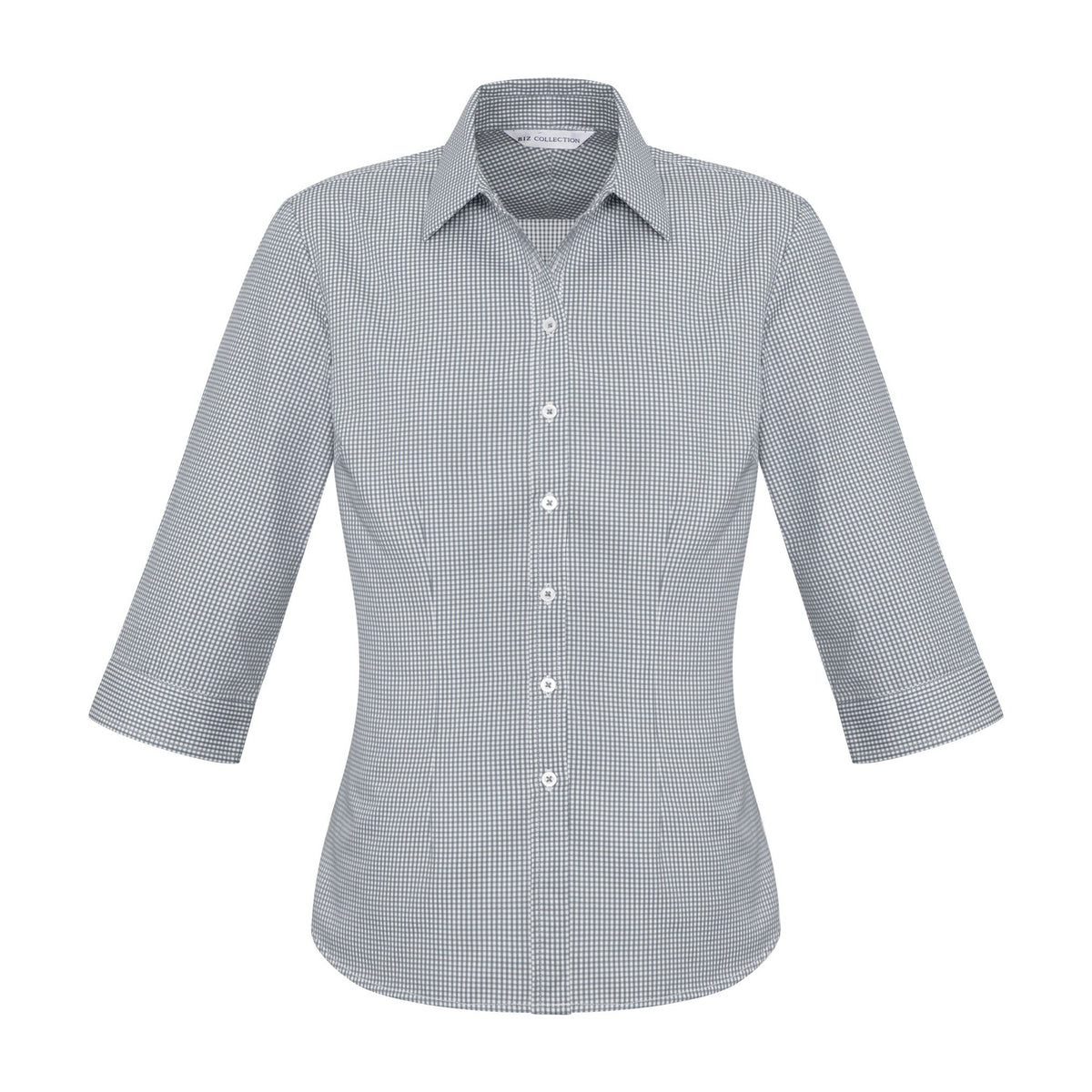 Biz Ellison Womens 3/4 Sleeve Shirt S716LT in Silver
