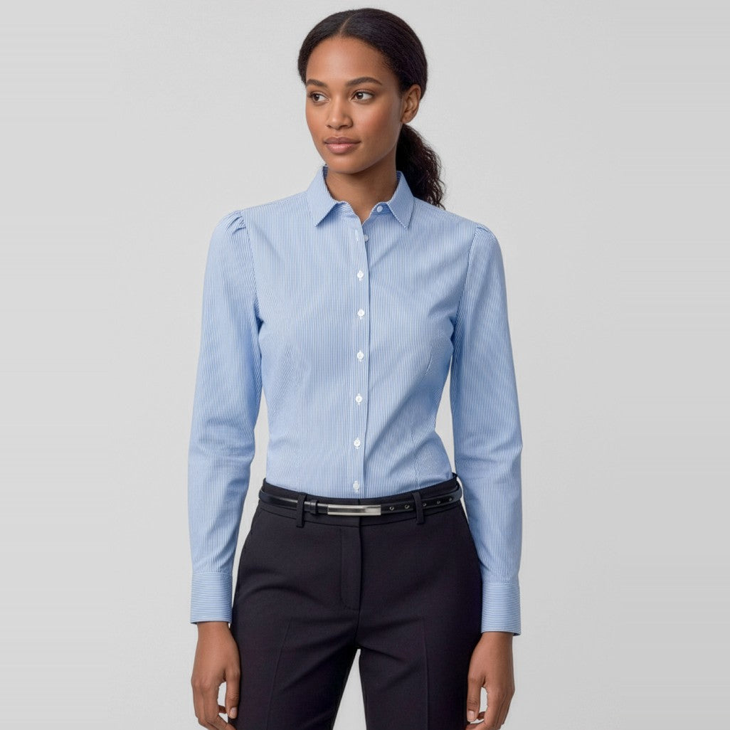 Biz Euro Womens Long Sleeve Shirt S812LL, worn by model
