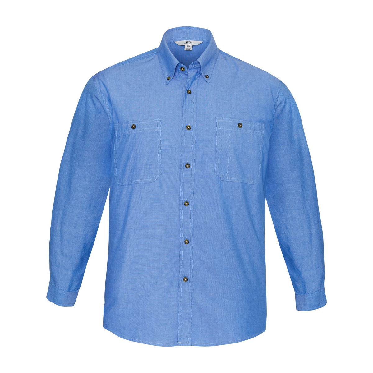 Biz Chambray Mens Long Sleeve Shirt SH112 in Chambray Blue