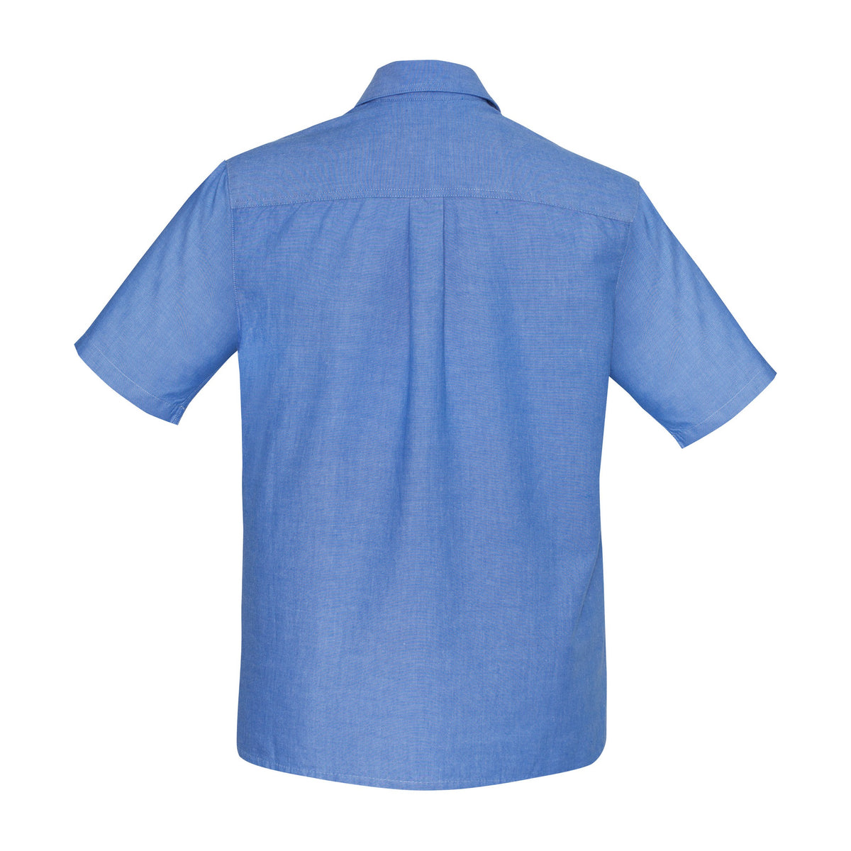 Biz Chambray Mens Short Sleeve Shirt SH113 in Chambray Blue, view 2