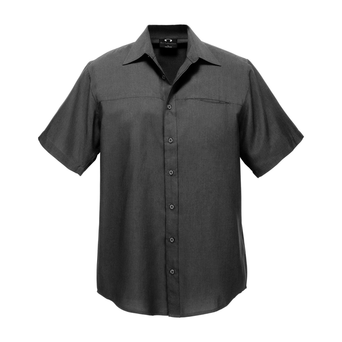 Biz Oasis Mens Short Sleeve Shirt SH3603 in Charcoal