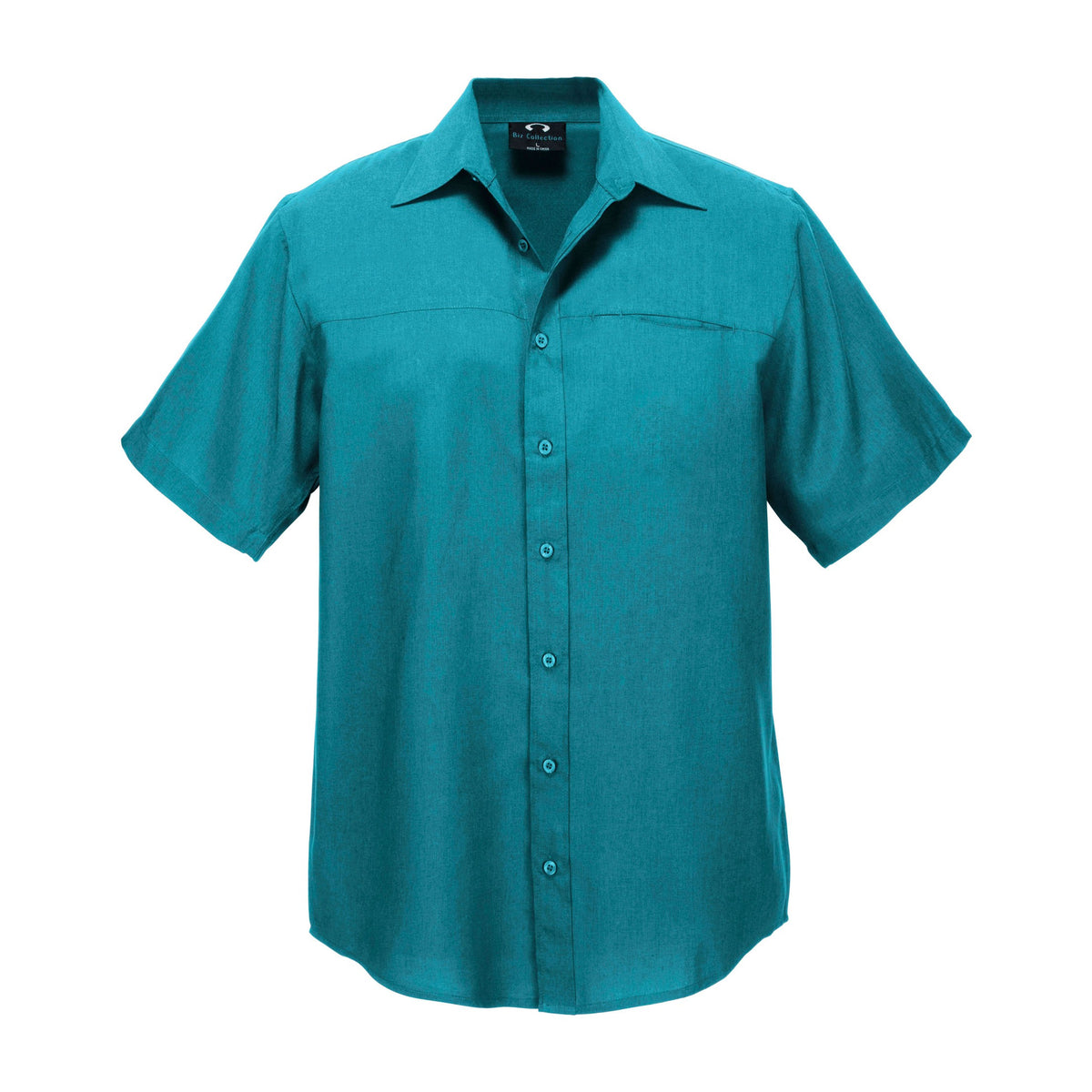 Biz Oasis Mens Short Sleeve Shirt SH3603 in Teal