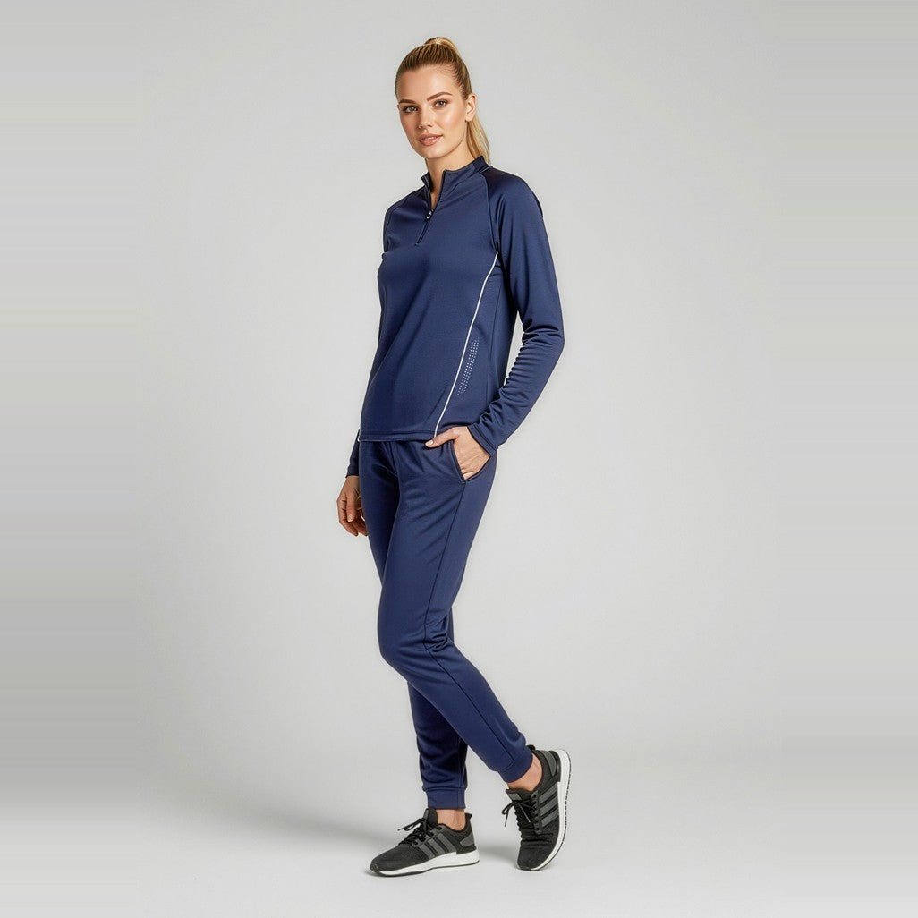 Biz Balance Unisex Mid Layer Top SW225M in Navy/White, worn by model, view 2