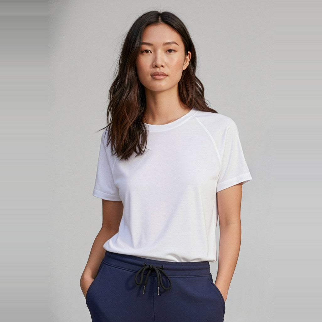 Biz Sprint Womens Short Sleeve Tee T301LS, worn by model