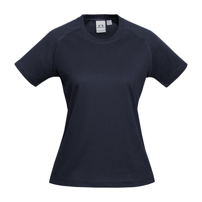 Biz Sprint Womens Short Sleeve Tee T301LS in Navy