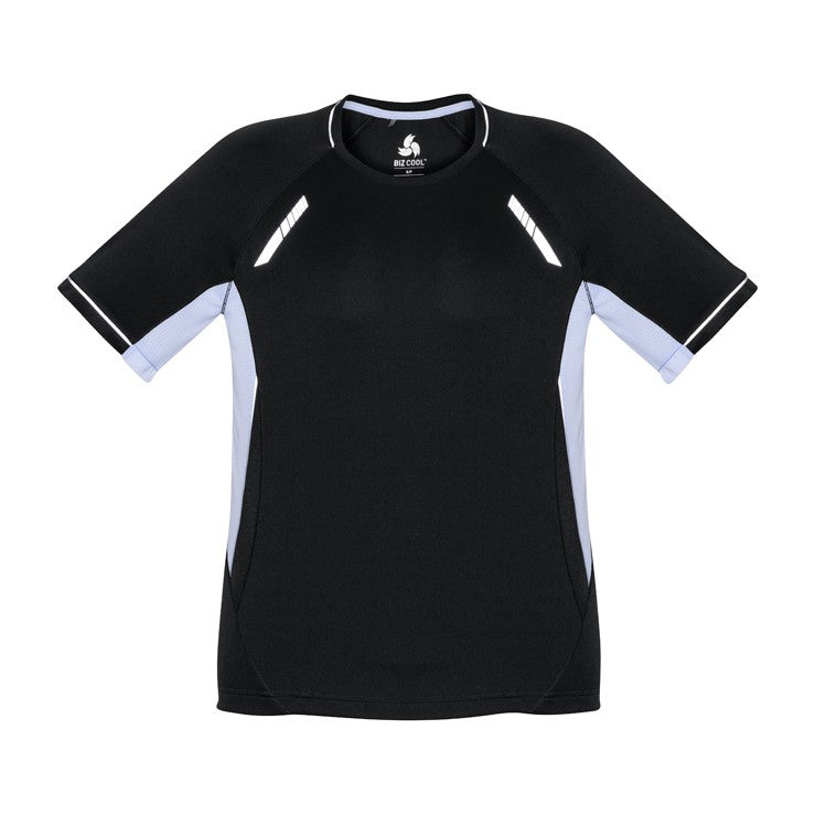 Biz Renegade Kids Short Sleeve Tee T701KS in Black/White/Silver