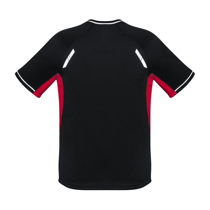 Biz Renegade Mens Short Sleeve Tee T701MS in Black/Red/Silver, view 2