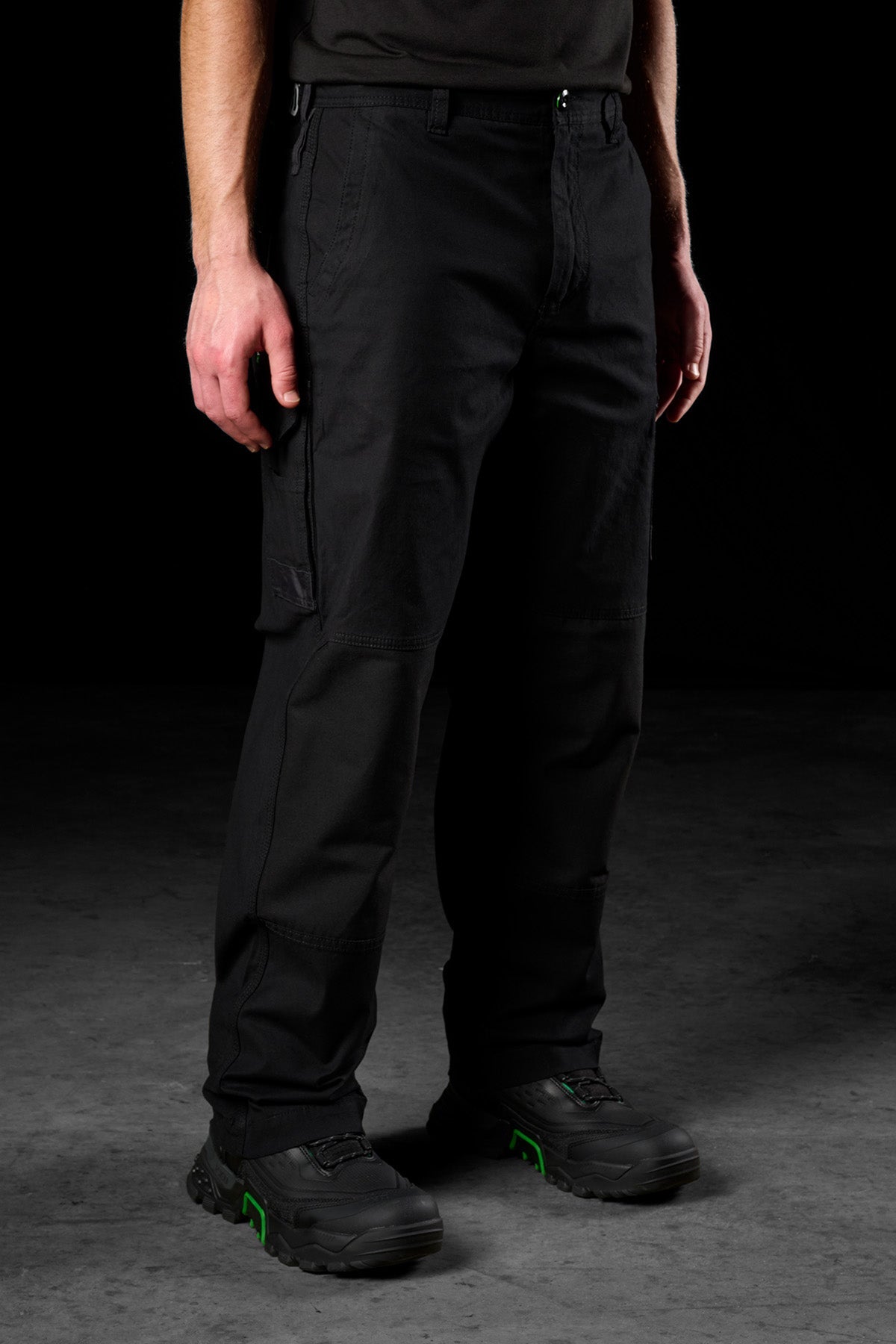 FXD WP-3L Loose Fit Stretch Work Pant in Black, view 4