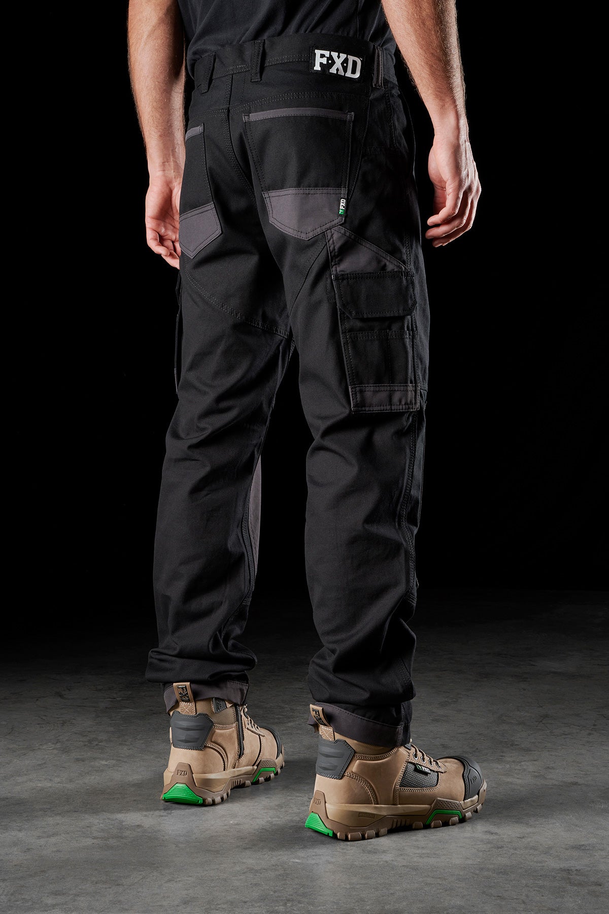 FXD WP-1 Stretch Canvas Work Pant in Black, view 3