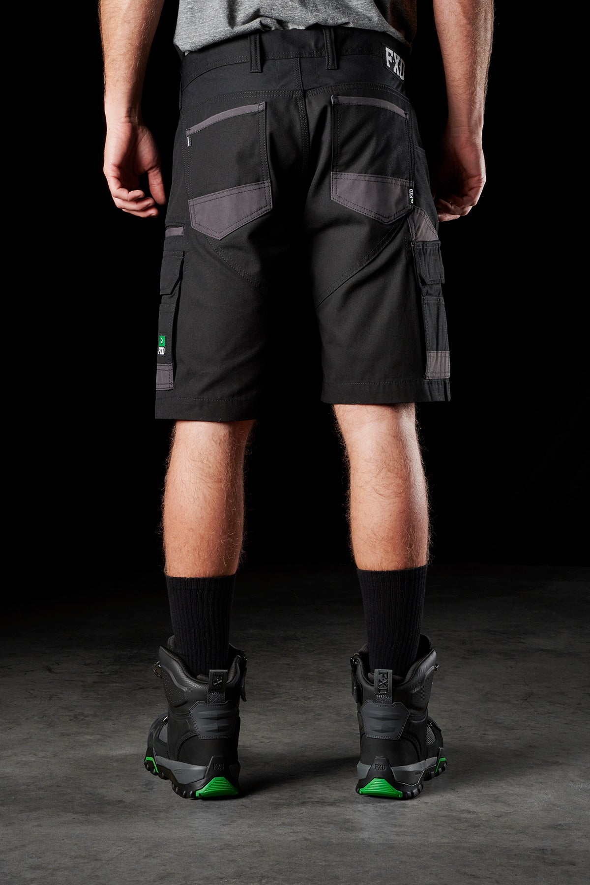 FXD WS-1 Stretch Canvas Work Short in Black, view 4