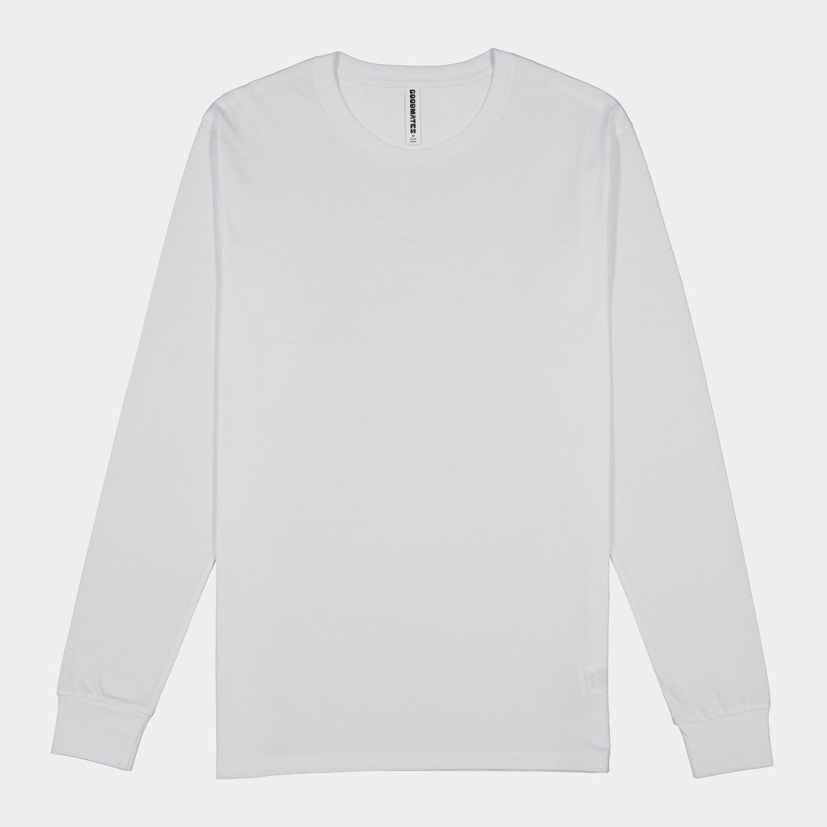 GOODMATES Mens Basis Long Sleeve Tee X1002M in White