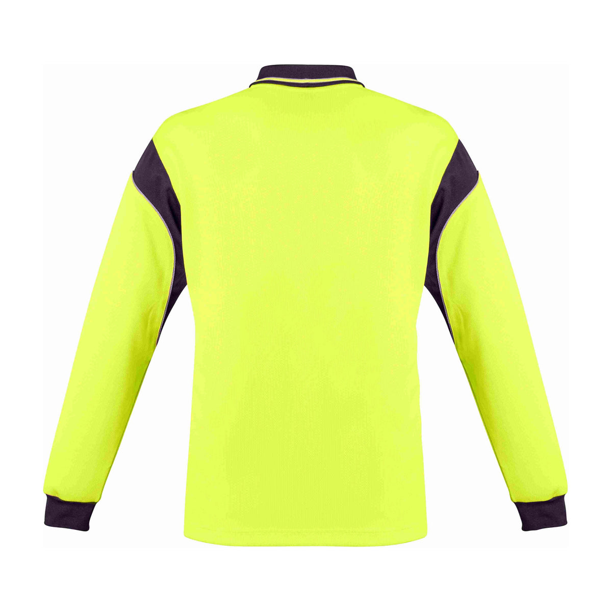 Syzmik Mens Hi Vis Aztec Long Sleeve Polo ZH249 CLEARANCE in Yellow/Navy