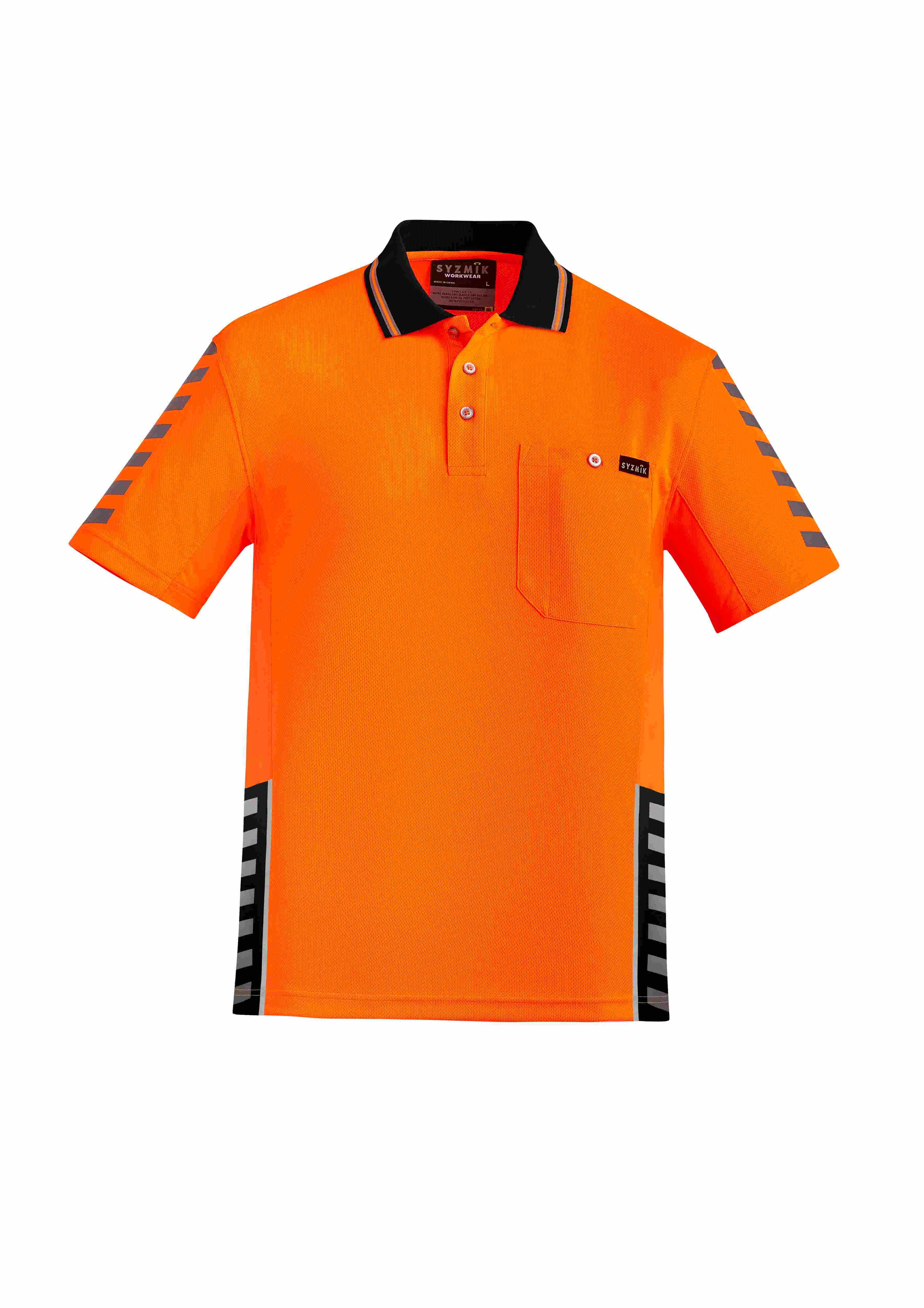 Syzmik Mens Hi Vis Komodo Short Sleeve Polo ZH320