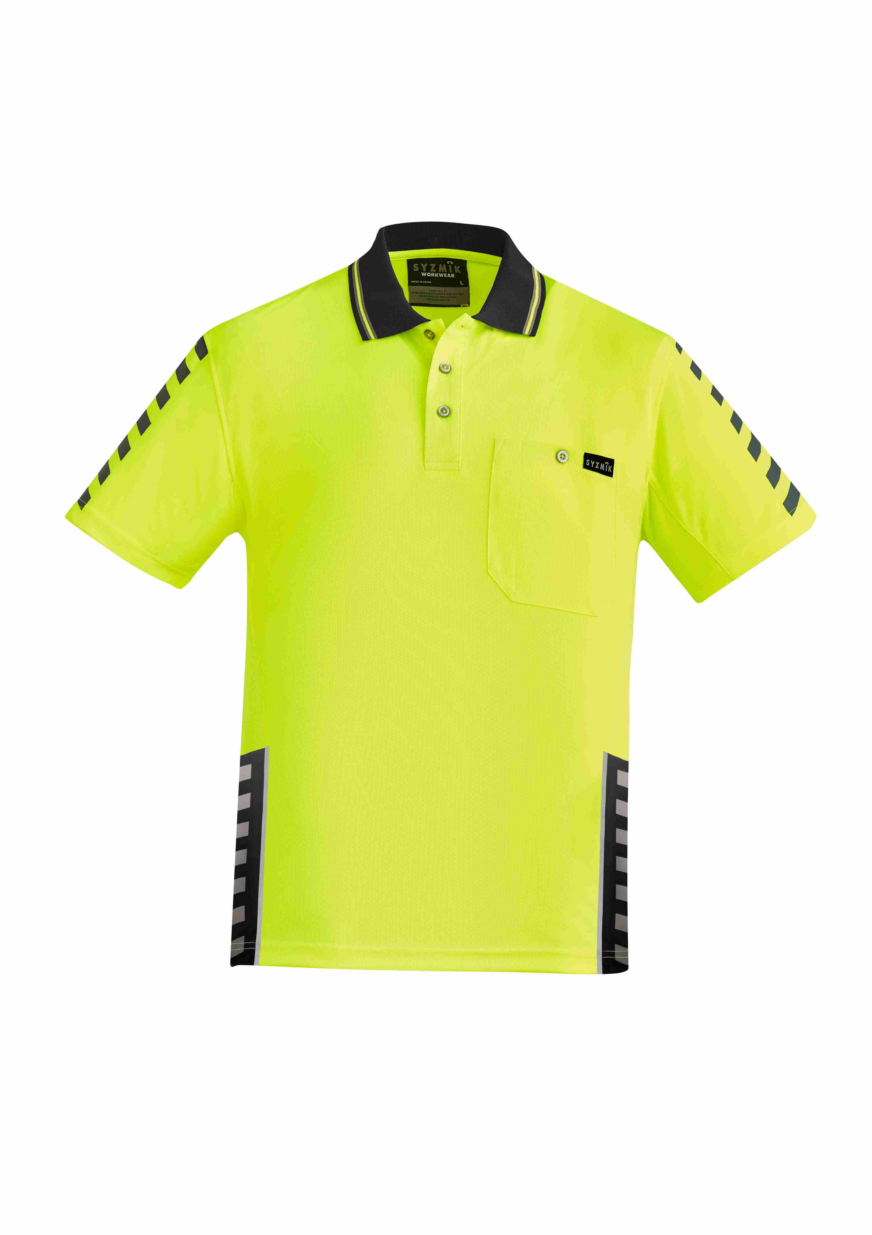 Syzmik Mens Hi Vis Komodo Short Sleeve Polo ZH320