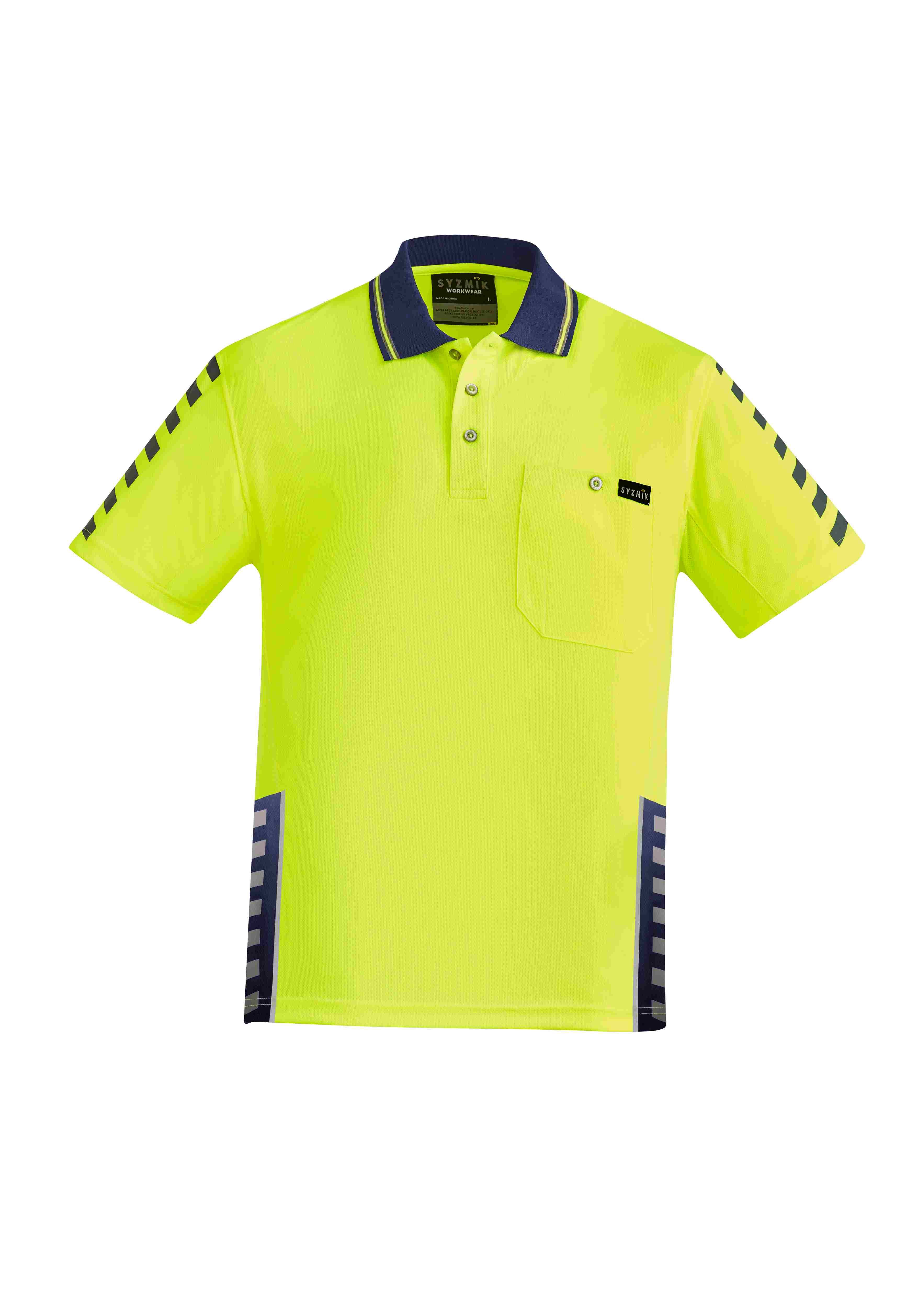 Syzmik Mens Hi Vis Komodo Short Sleeve Polo ZH320