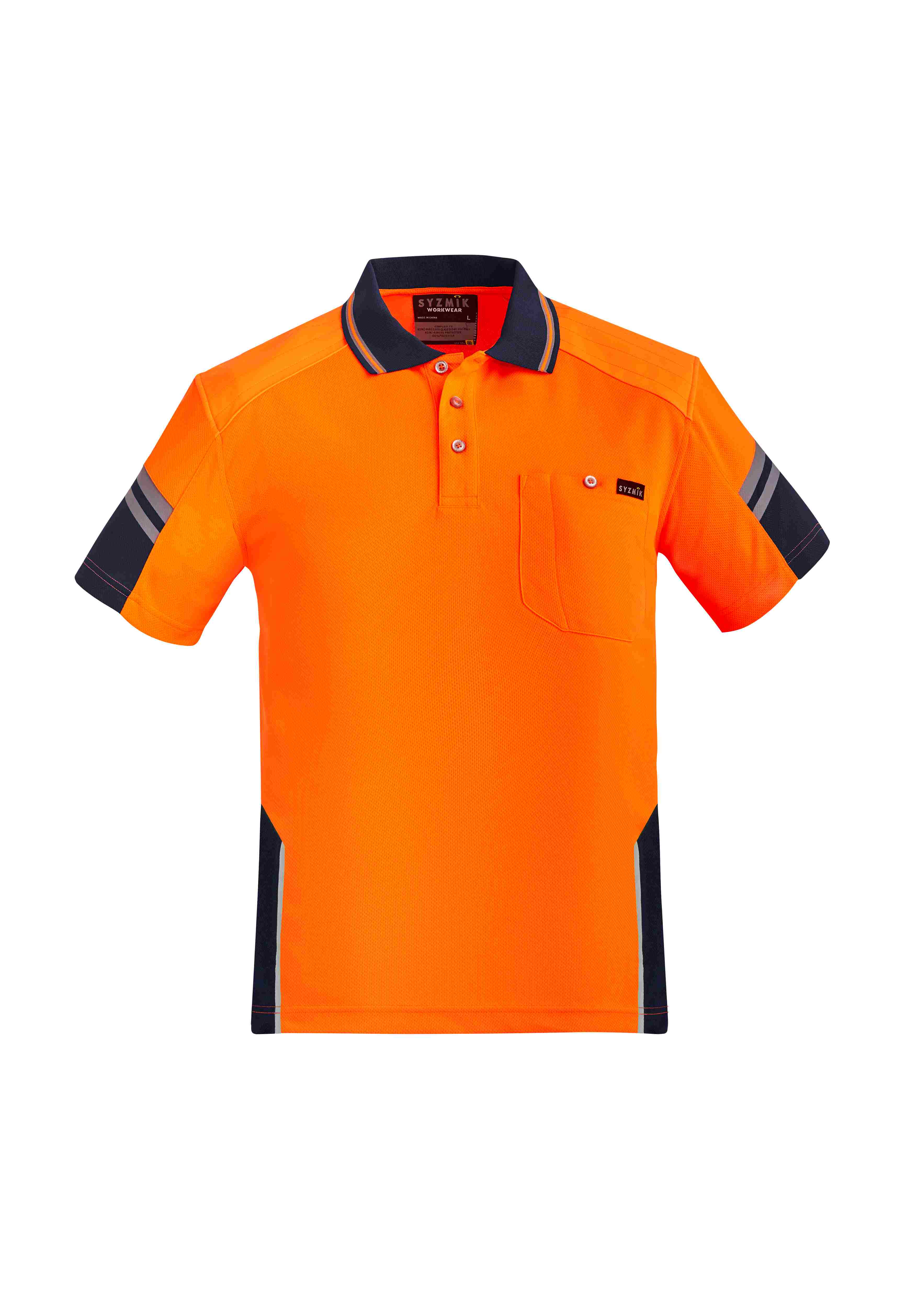 Syzmik Mens Hi Vis Reinforced Squad Short Sleeve Polo ZH465