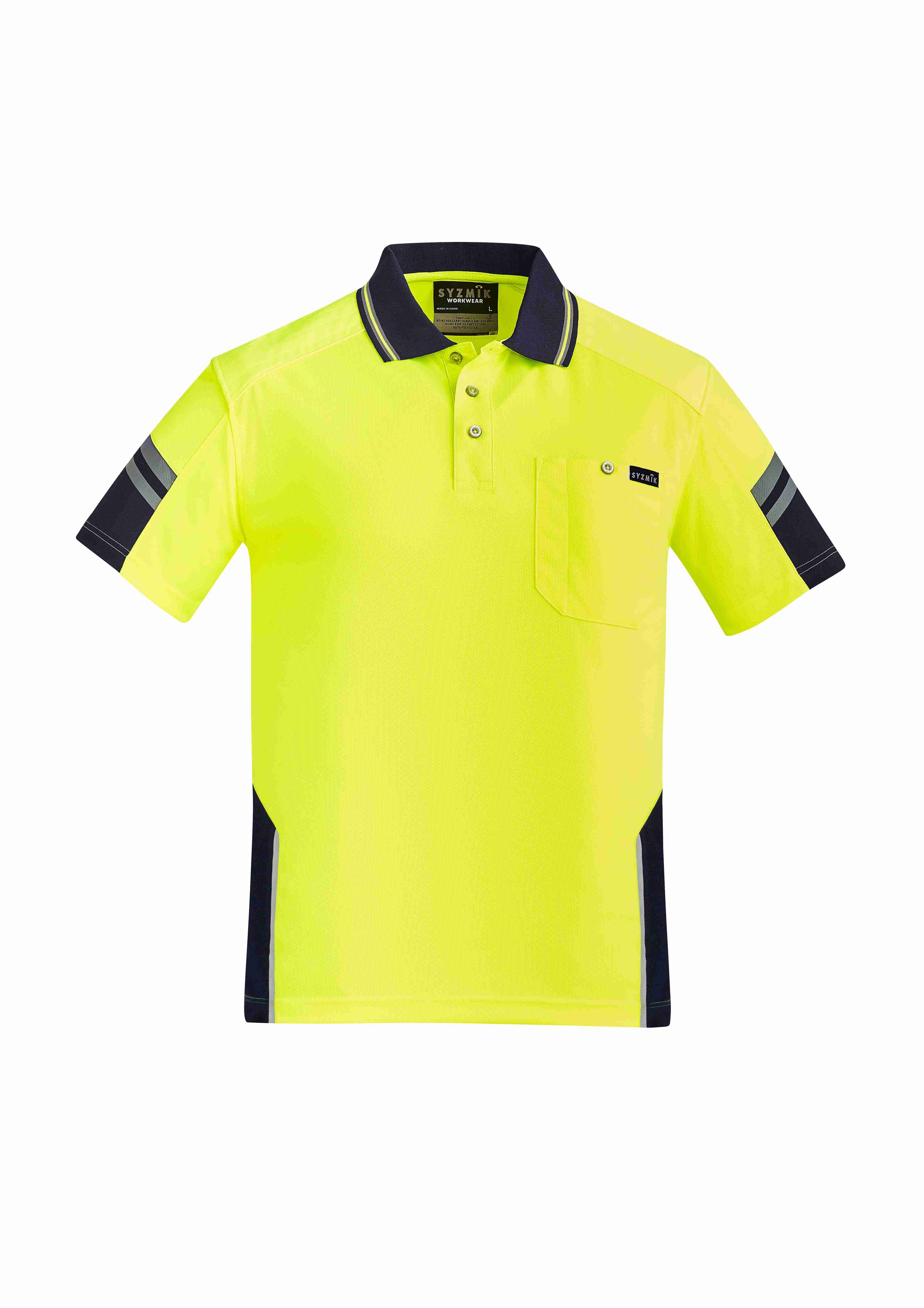 Syzmik Mens Hi Vis Reinforced Squad Short Sleeve Polo ZH465 CLEARANCE