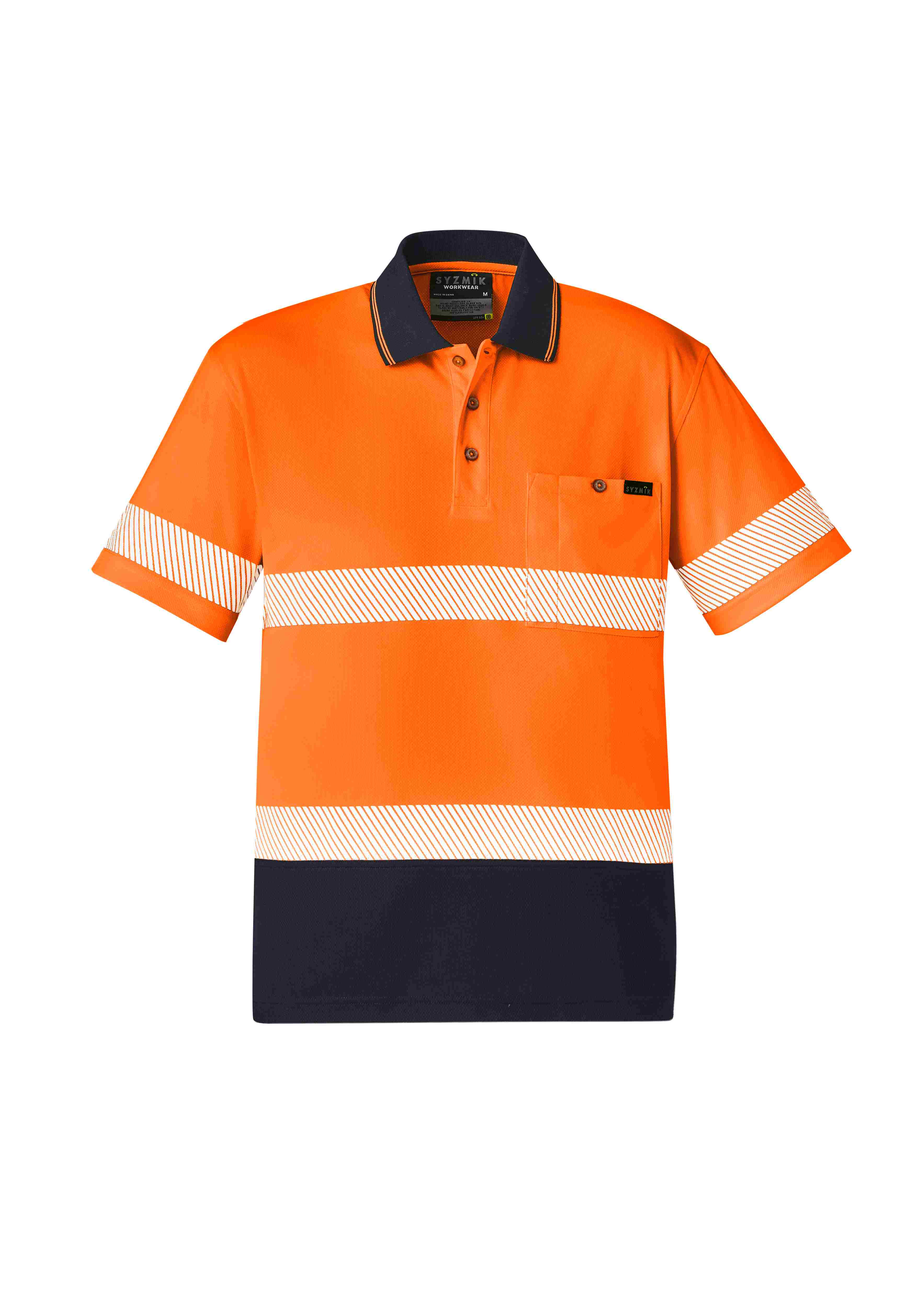 Syzmik Unisex Hi Vis Segmented Tape Short Sleeve Polo ZH535 CLEARANCE