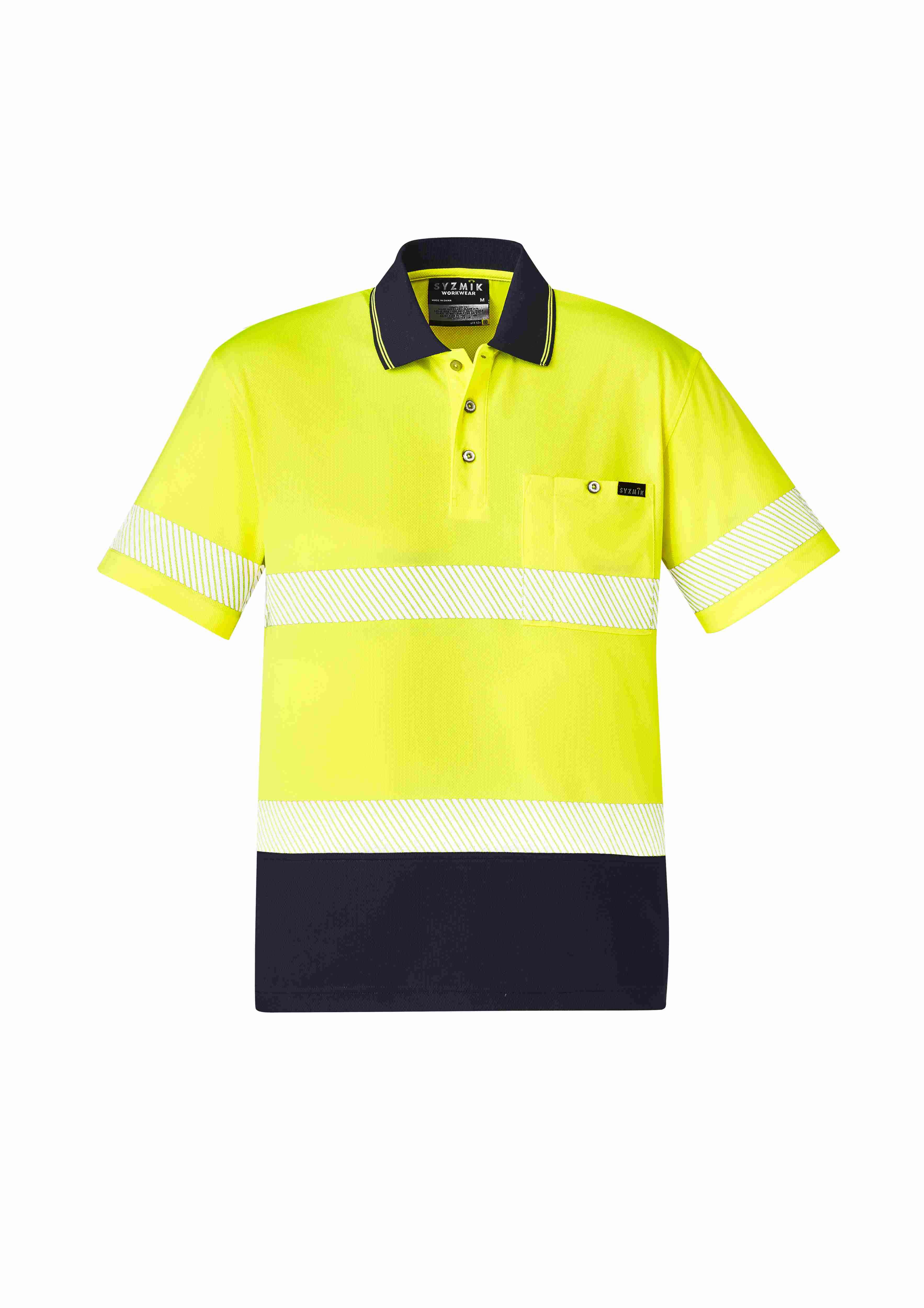 Syzmik Unisex Hi Vis Segmented Tape Short Sleeve Polo ZH535