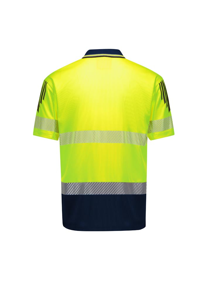 Syzmik Mens Hi Vis Flux Segmented Tape Short Sleeve Polo ZH555