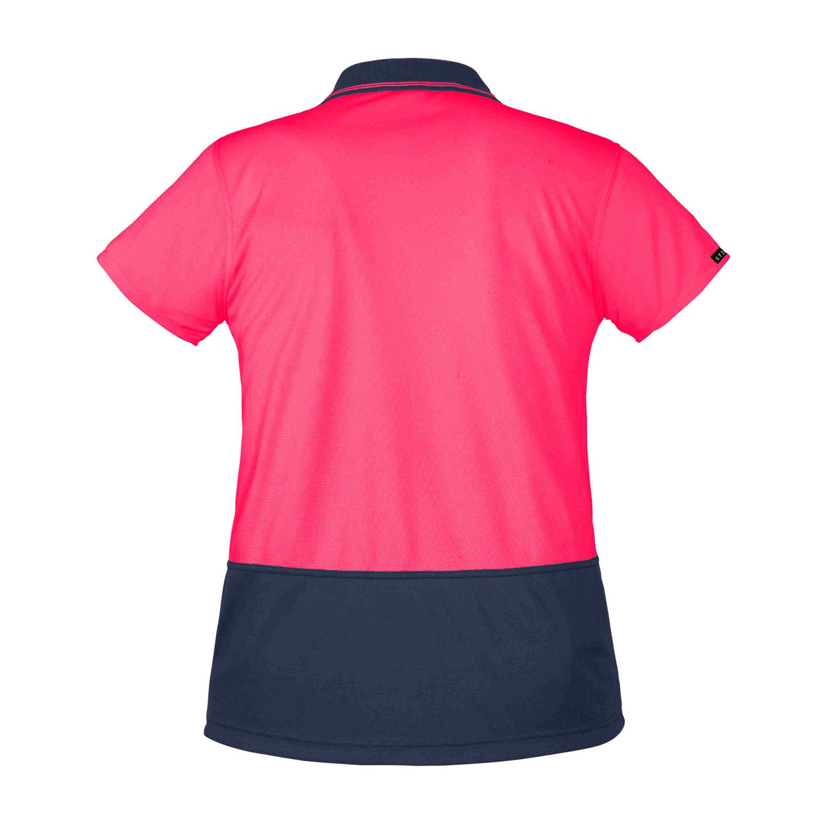 Syzmik Womens Hi Vis Basic Short Sleeve Polo ZH731 in Pink/Navy