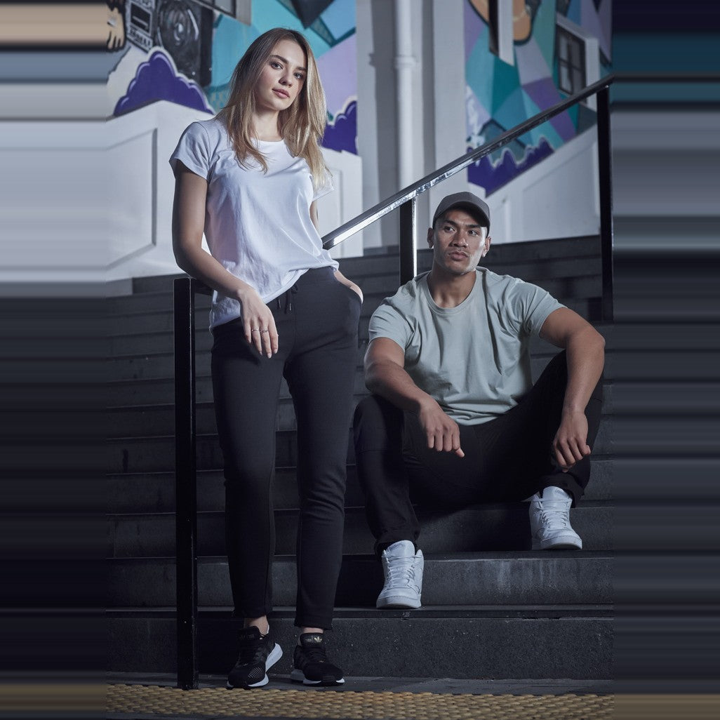 Syzmik Womens Streetworx Tee ZH735 in White, worn by model