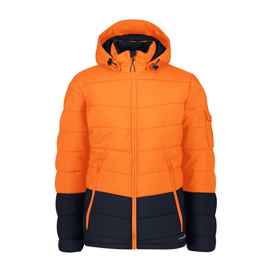 Syzmik Unisex Streetworx Hooded Puffer Jacket ZJ240 in Orange/Navy