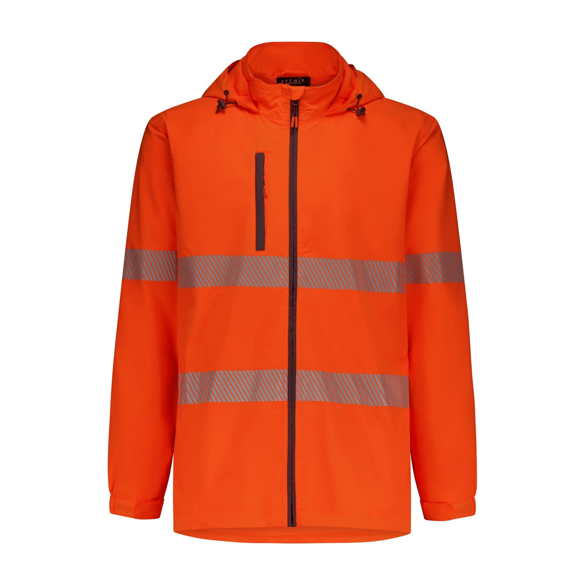 Syzmik Unisex Super Light Segmented Tape Packable Rain Jacket ZJ560 in Orange