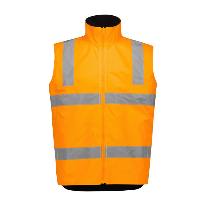 Syzmik Unisex Hi Vis VIC Rail 4 In 1 Waterproof Jacket ZJ580 in VIC Rail Orange, view 4