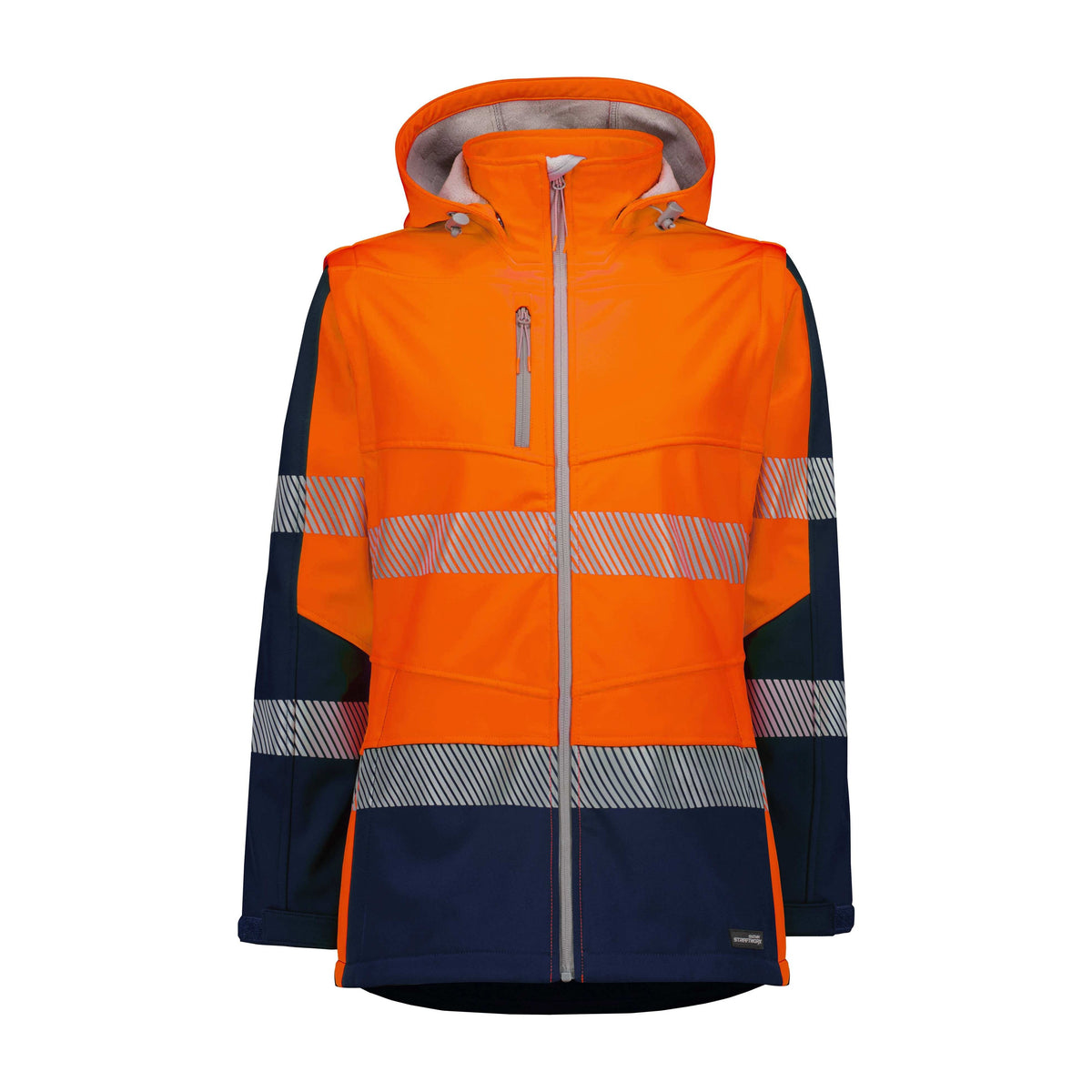 Syzmik Womens Streetworx 2 in 1 Stretch Softshell Jacket ZJ753 in Orange/Navy