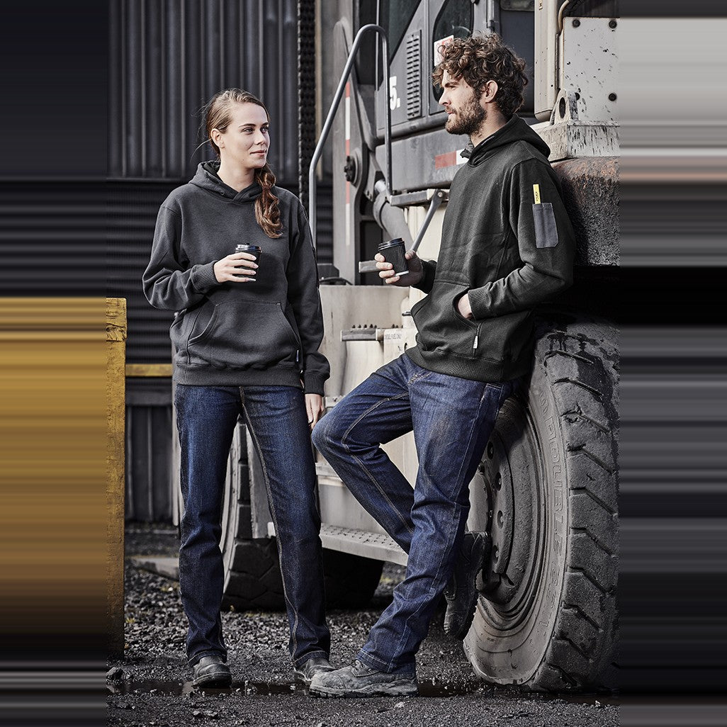Syzmik Mens Stretch Denim Work Jean ZP507, worn by model