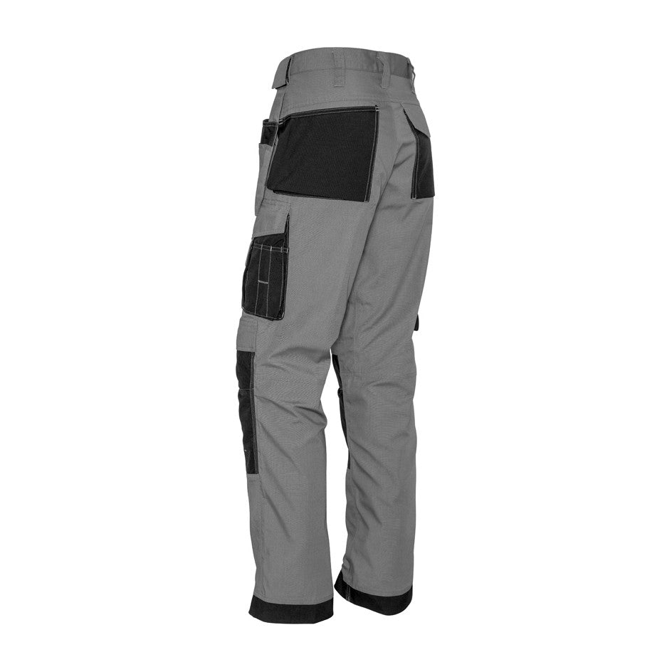Syzmik Mens Ultralite Multi-Pocket Pant ZP509 in Silver/Black, view 2
