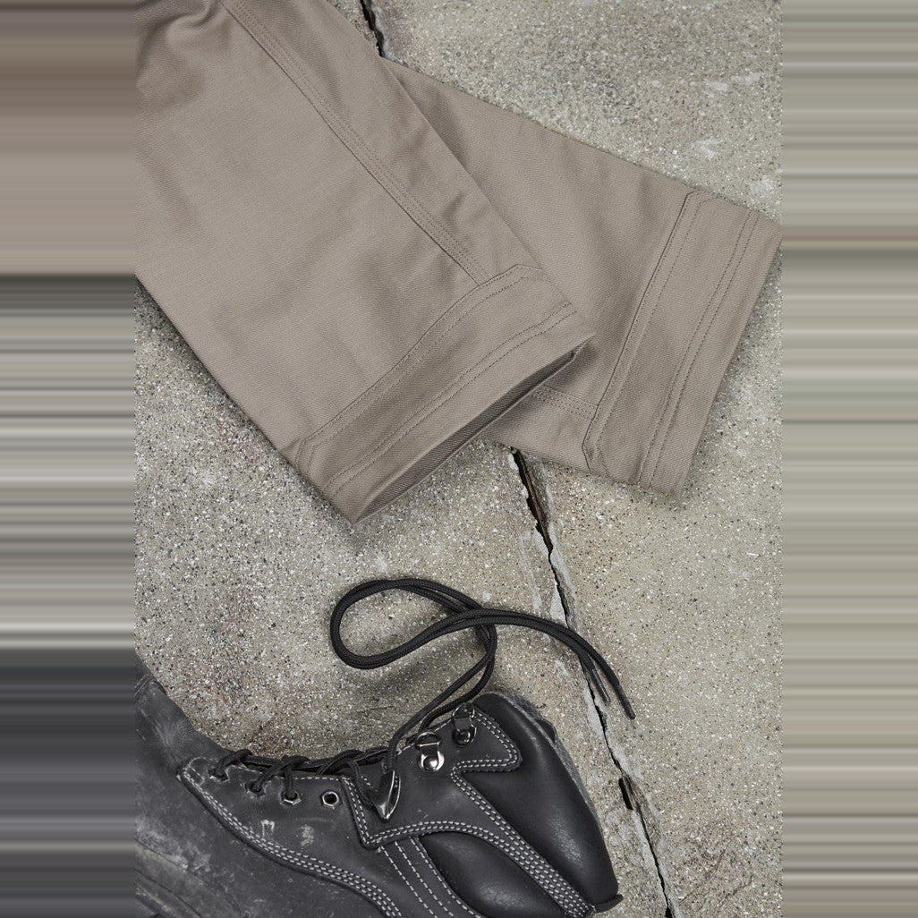Syzmik Mens Rugged Cooling Stretch Pant ZP604 in Khaki, worn by model, view 4