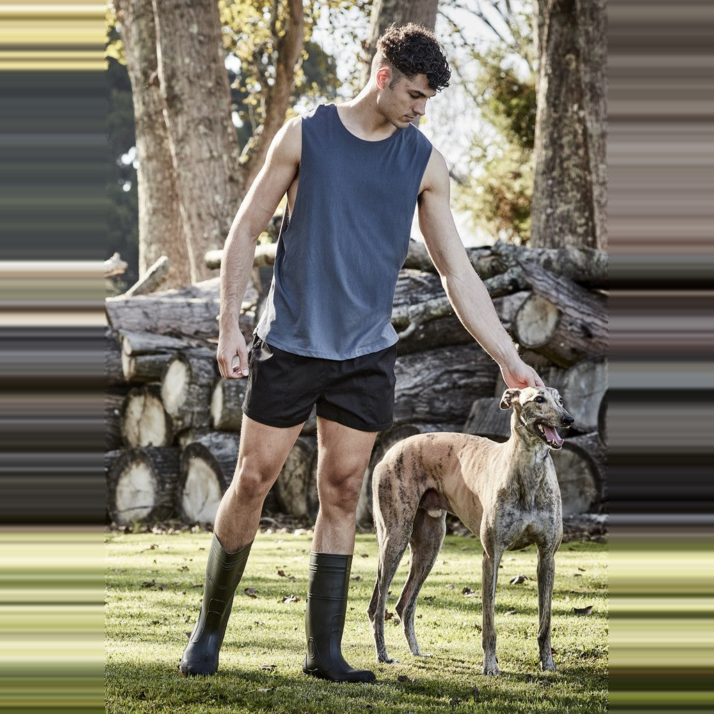 Syzmik Mens Rugby Short ZS105 in Black, worn by model