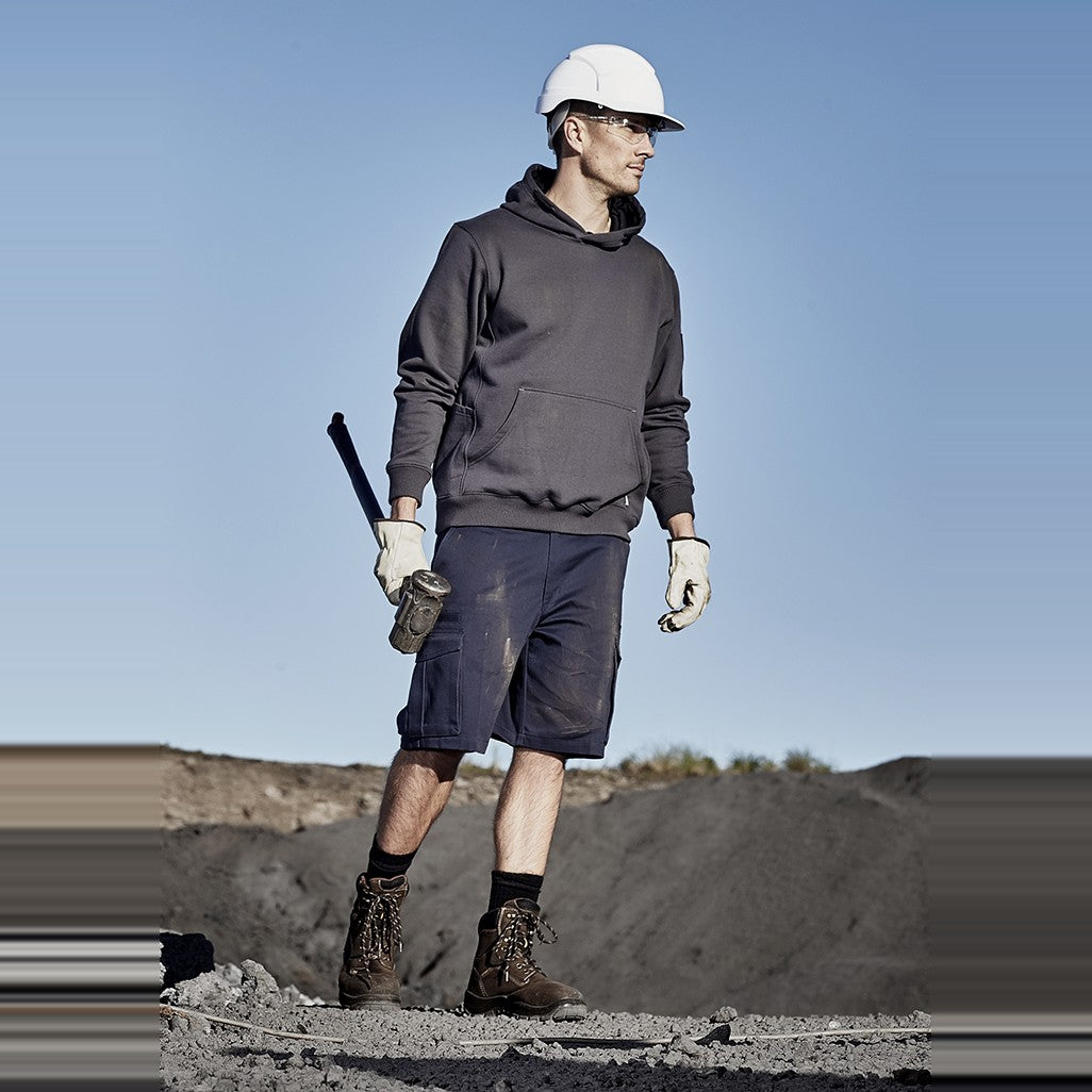 Syzmik Mens Basic Cargo Short ZS502, worn by model