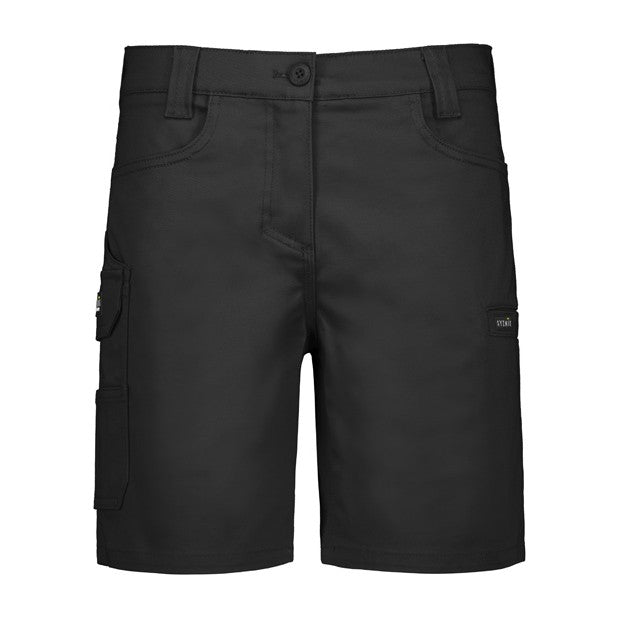 Syzmik Womens Essential Stretch Cargo Short ZS735 in Black