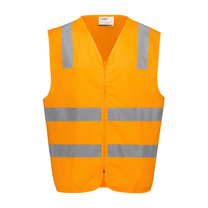 Syzmik Unisex Hi Vis VIC Rail Zip Vest ZV687 in VIC Rail Orange