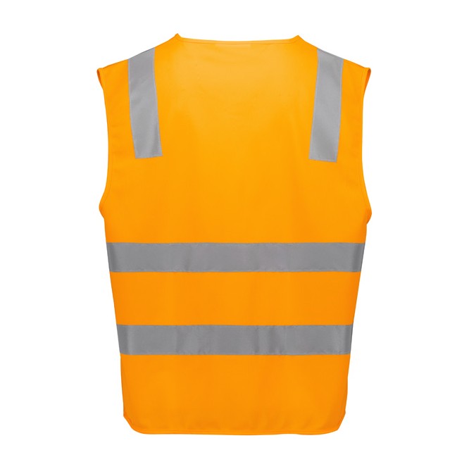 Syzmik Unisex Hi Vis VIC Rail Zip Vest ZV687 in VIC Rail Orange, view 2