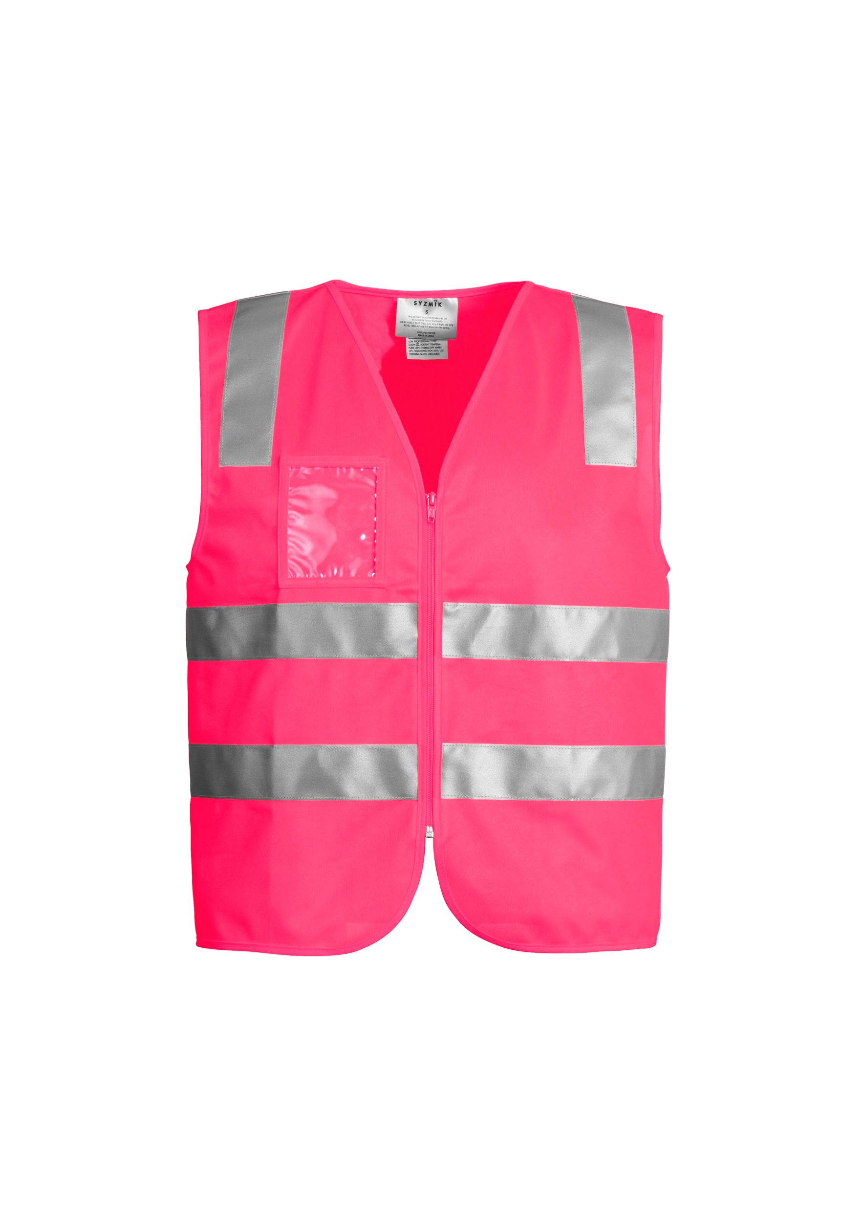 Syzmik Unisex Hi Vis Zip Vest Pink ZV998 CLEARANCE