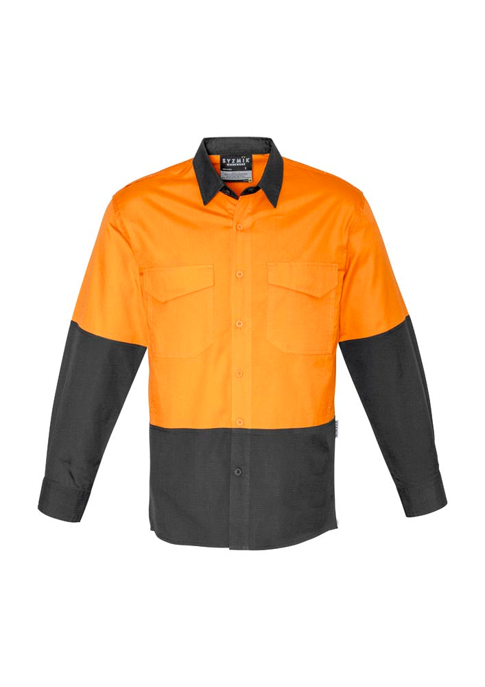 Syzmik Mens Rugged Cooling Hi Vis Long Sleeve Shirt ZW128